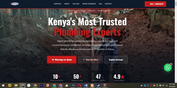 ONE TOUCH Plumbing Works Website
